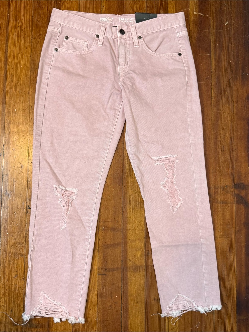 Mossimo Supply Co. Distressed Boyfriend Jeans in Dusty Pink